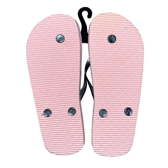 Flip Flops NWT Juncture Paint Splat Pink Gray White Women's Rubber  Size S‎ 5/6 - Picture 2 of 5